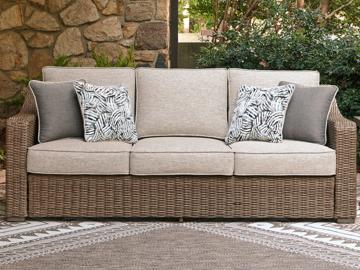 Hoover Furniture Outlet - Ashley Furniture - Laguna Heights Outdoor Sofa with Cushion - Sofa with Cushion - PCP790-838