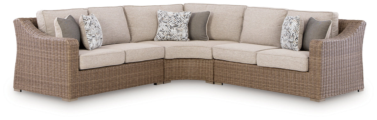 Hoover Furniture Outlet - Ashley Furniture - Laguna Heights 3-Piece Outdoor Sectional - 3-Piece Outdoor Sectional - PCP790P1