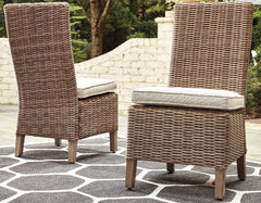 Hoover Furniture Outlet - Ashley Furniture - Beachcroft Outdoor Side Chair with Cushion (Set of 2) - Side Chair with Cushion (Set of 2) / Beige - P791-601