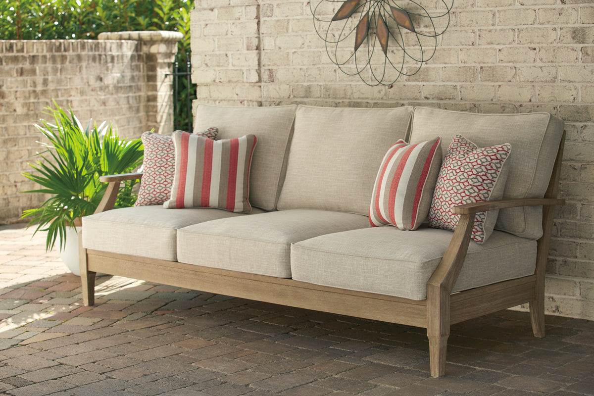 Hoover Furniture Outlet - Ashley Furniture - Clare View Sofa with Cushion - Sofa with Cushion / Beige - P801-838
