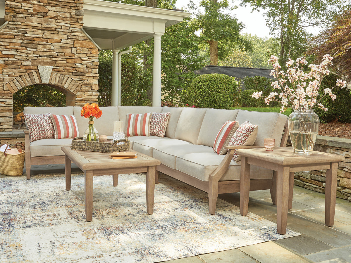 Hoover Furniture Outlet - Ashley Furniture - Clare View 4-Piece Outdoor Sectional - 4-Piece Outdoor Sectional - P801P11