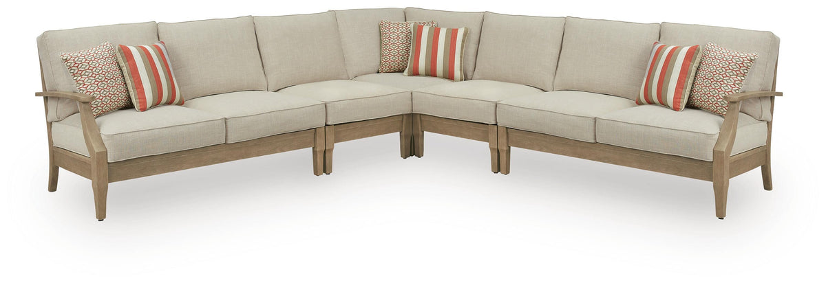 Hoover Furniture Outlet - Ashley Furniture - Clare View 5-Piece Outdoor Sectional - 5-Piece Outdoor Sectional - P801P12