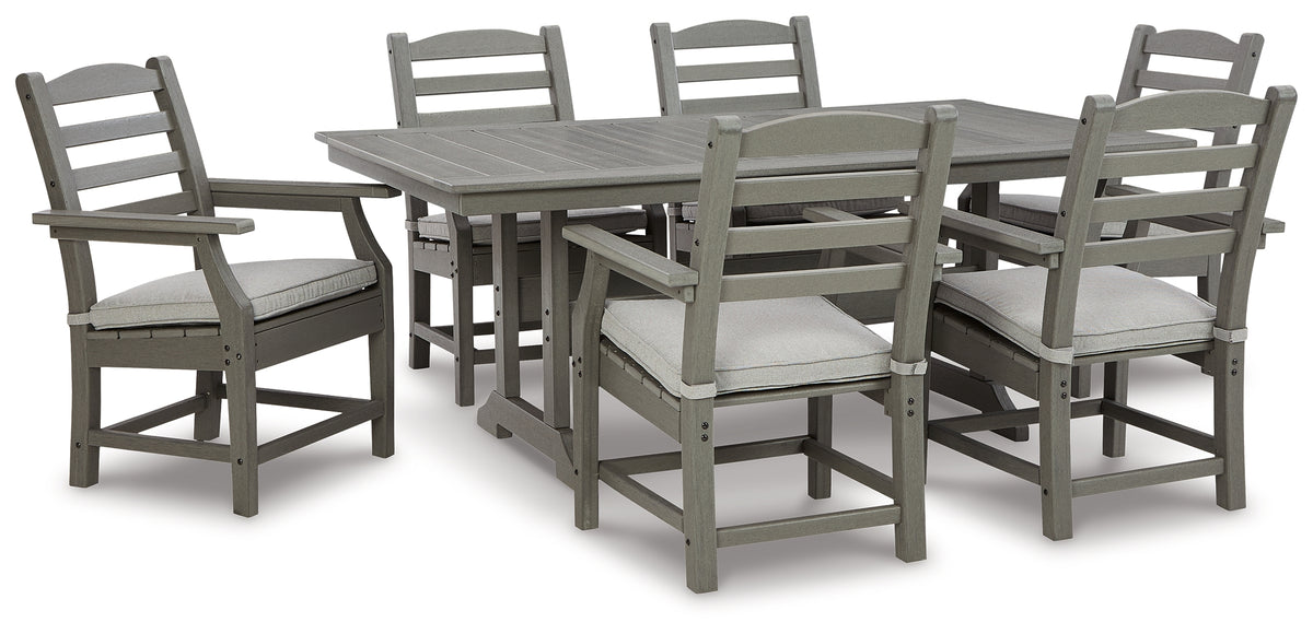 Hoover Furniture Outlet - Ashley Furniture - Visola Outdoor Dining Table with 6 Chairs - Outdoor Dining Table with 6 Chairs - P802P3