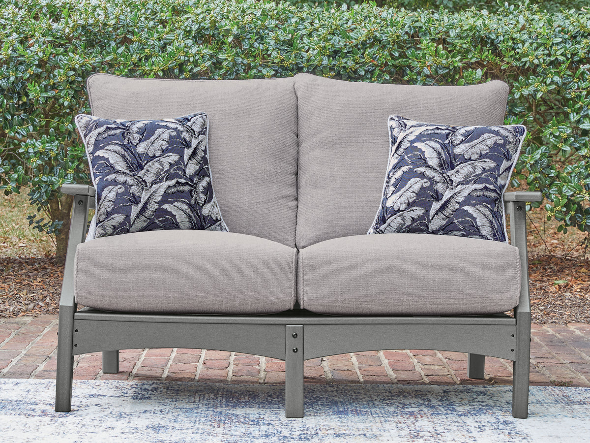 Hoover Furniture Outlet - Ashley Furniture - Cove Beach Outdoor Loveseat with Cushion - Loveseat w/Cushion - PCP803-835