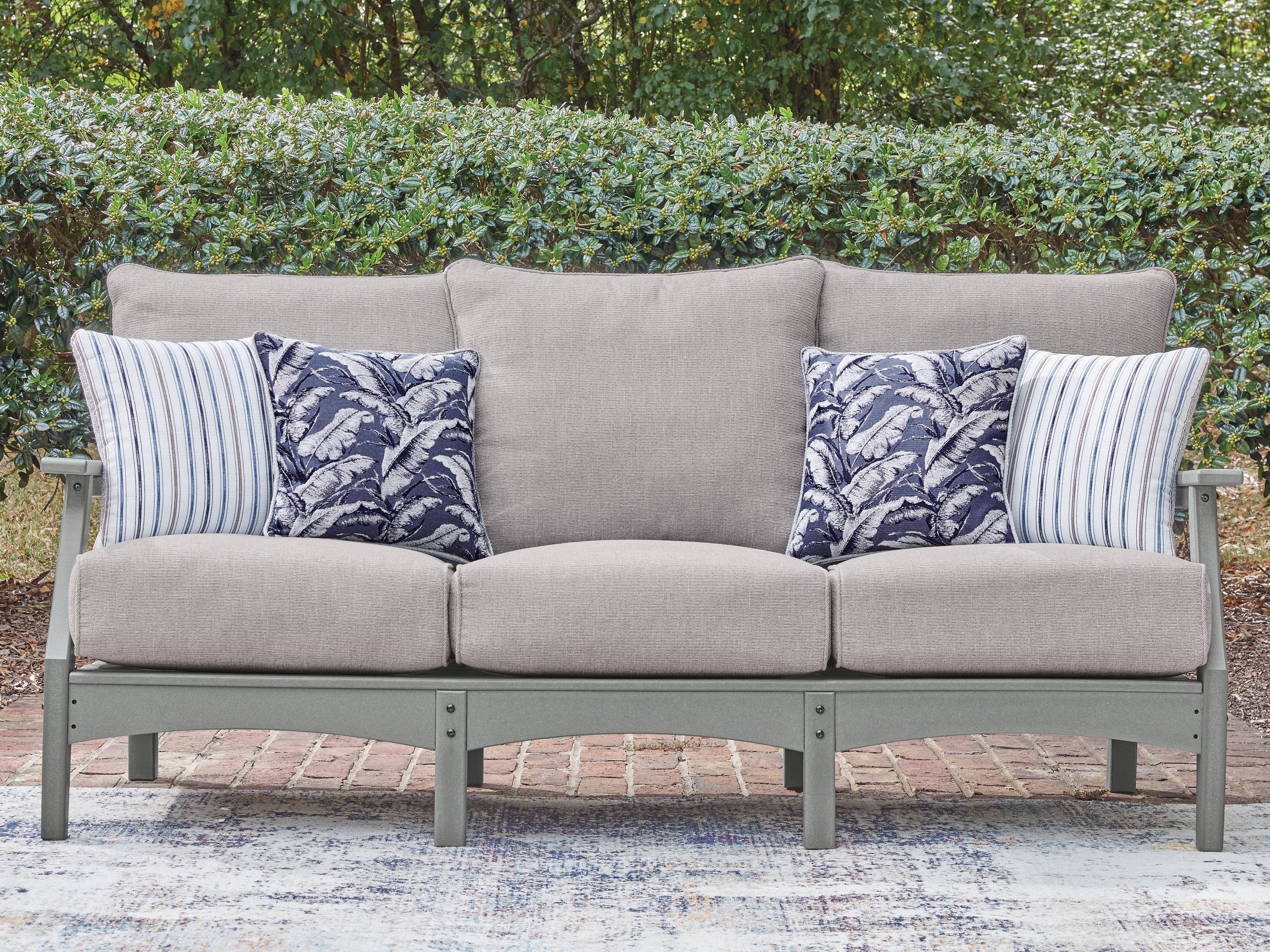 Hoover Furniture Outlet - Ashley Furniture - Cove Beach Outdoor Sofa with Cushion - Sofa with Cushion - PCP803-838