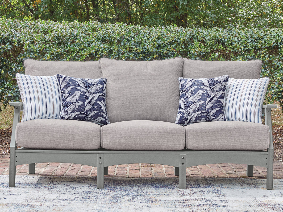 Hoover Furniture Outlet - Ashley Furniture - Cove Beach Outdoor Sofa with Cushion - Sofa with Cushion - PCP803-838