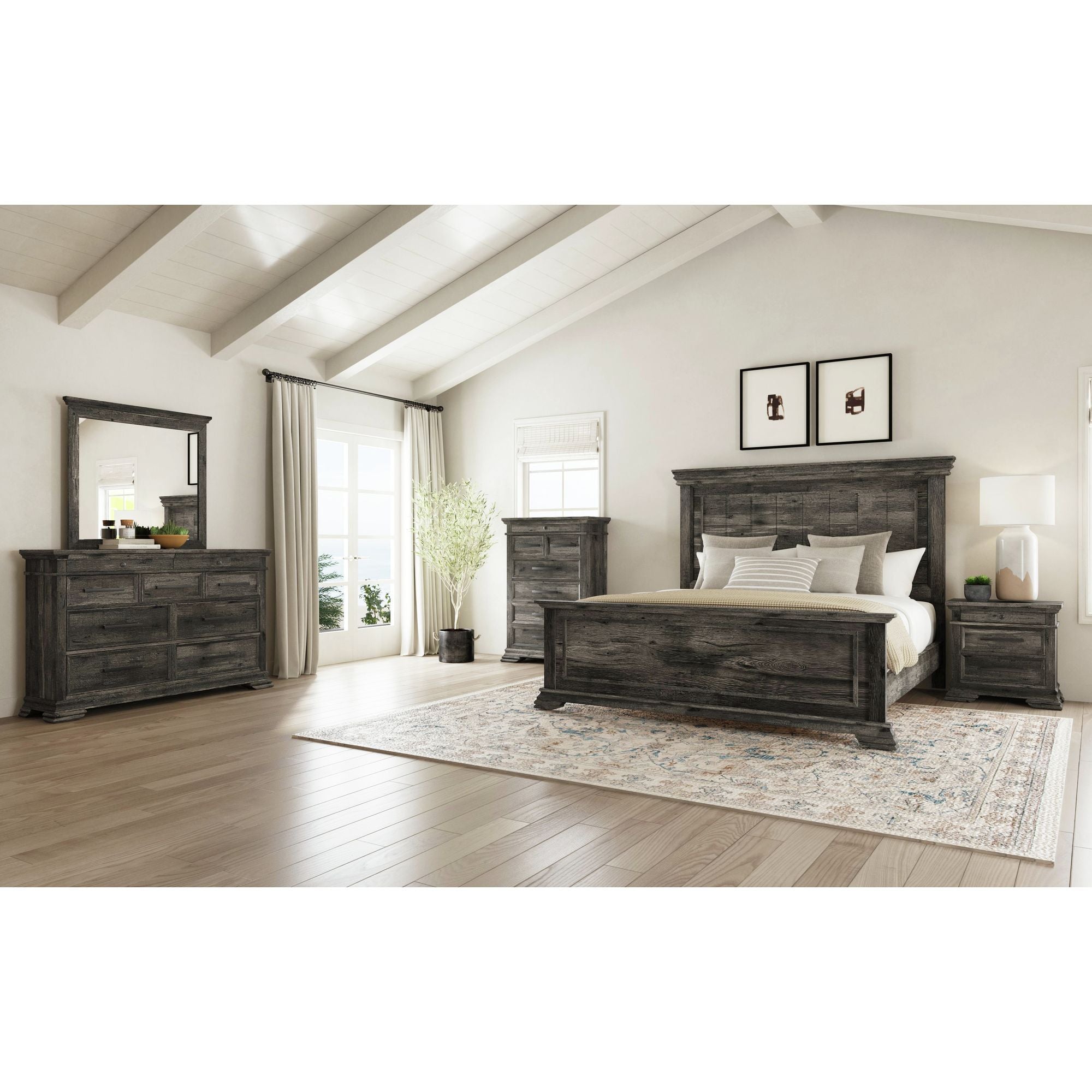 Park Ridge Full Panel Bed in Charcoal – SKU B-13130-8-FB | Elements