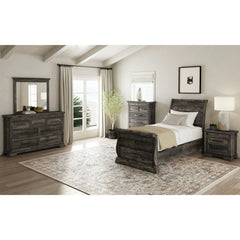 Park Ridge Twin Sleigh Storage Bed in Charcoal – SKU B-13130-8-TSLB | Elements