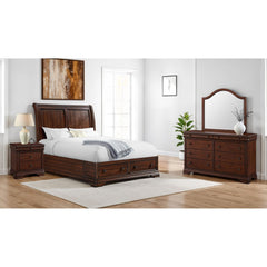 Phillipe 3-Drawer Nightstand With USB in Cherry