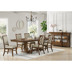 Phillipe Dining Side Chair with Grey Fabric in Cherry (2 Per Carton)