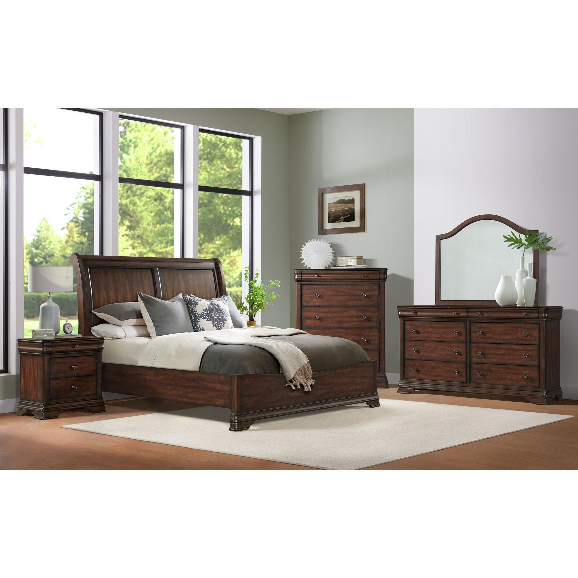 Phillipe 5-Drawer Chest in Cherry – SKU B-5210-5-CH | Elements