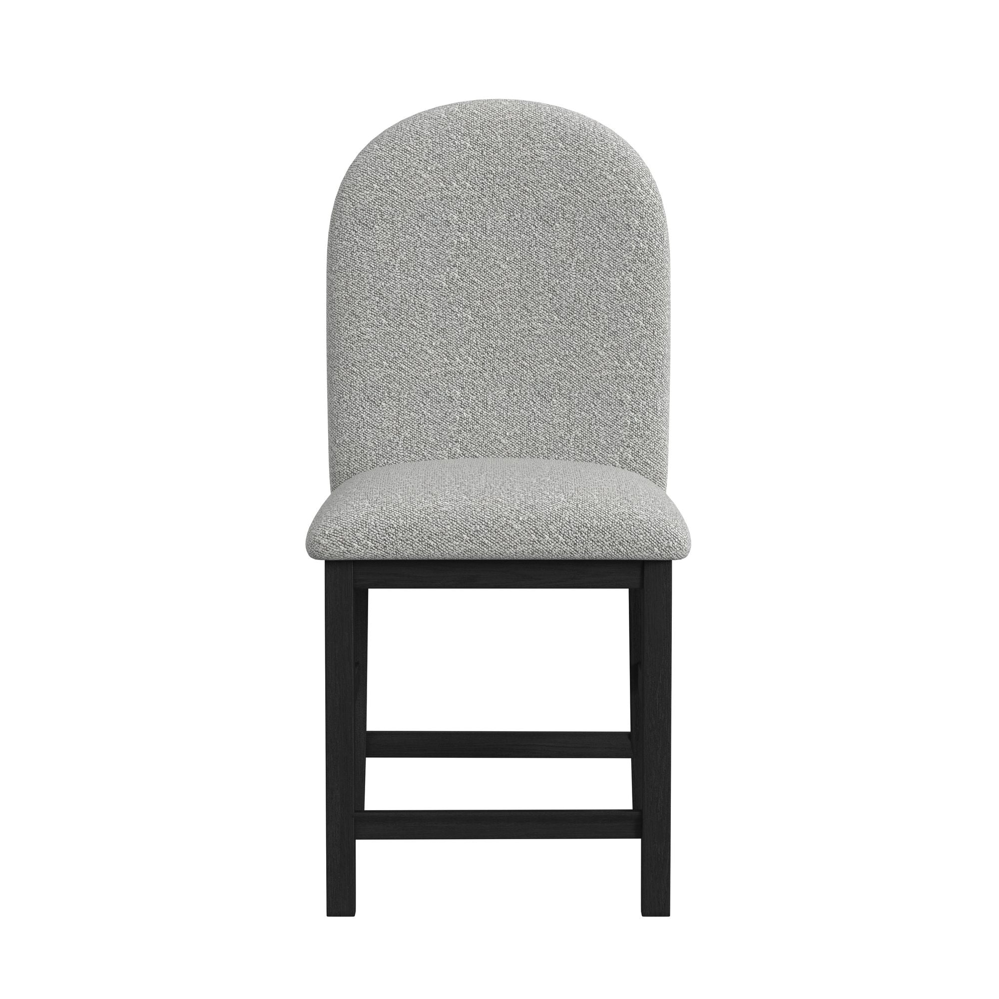 Back Counter Unit Portland Round Back Counter Stool with Grey Fabric in Black (2 Per ...