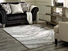 Hoover Furniture Outlet - Ashley Furniture - Wysdale 7'10" x 10'3" Rug - 7'10" x 10'3" Rug / Ivory/Gray - R404901
