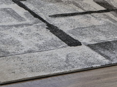 Hoover Furniture Outlet - Ashley Furniture - Brycebourne 5'3" x 7'7" Rug - 5'3" x 7'7" Rug / Black/Cream/Gray - R404982