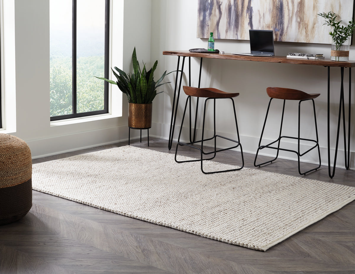 Hoover Furniture Outlet - Ashley Furniture - Jossick 5' x 7' Rug - 5' x 7' Rug / Cream/Taupe - R405102