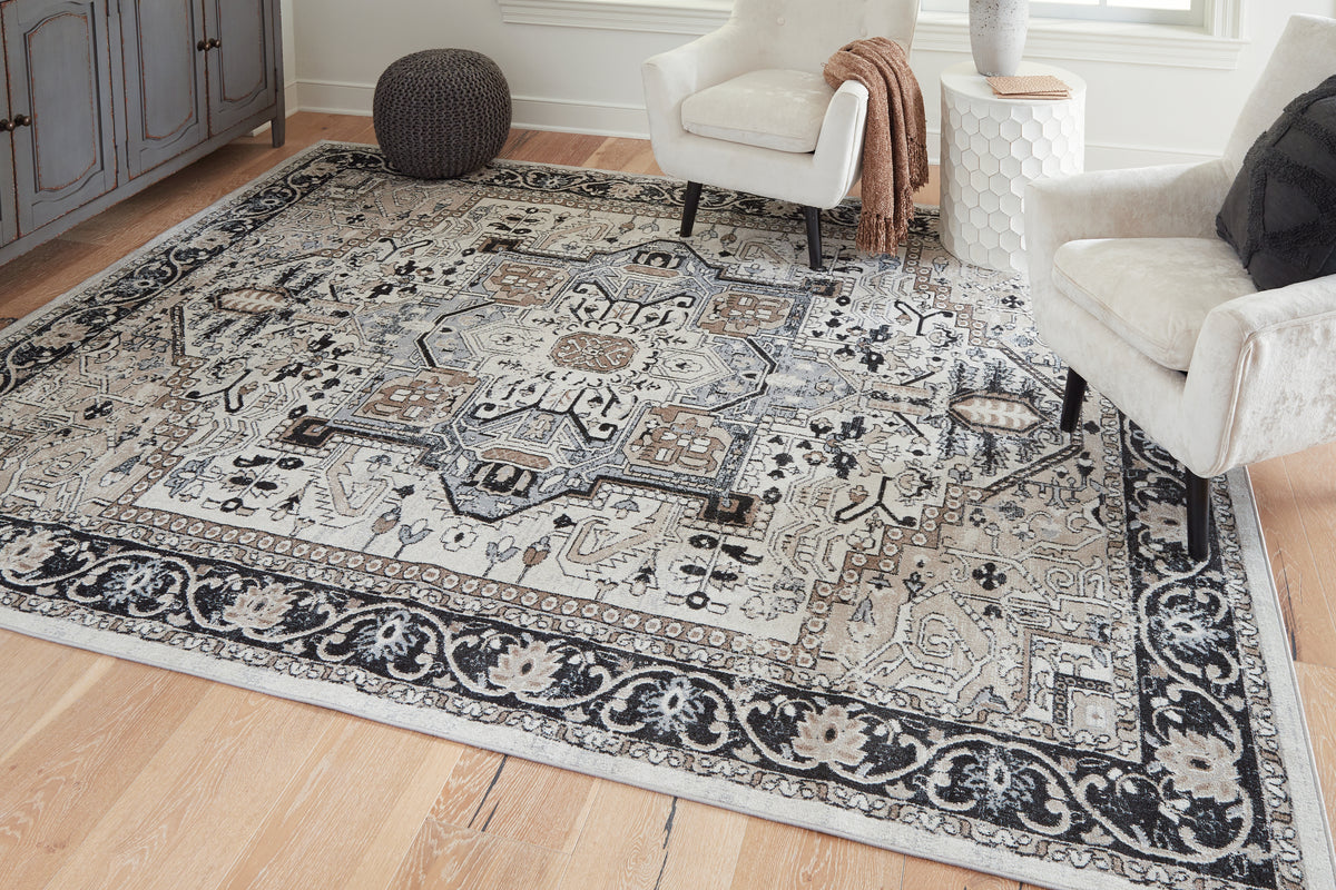 Hoover Furniture Outlet - Ashley Furniture - Gregmoore 7'9" x 9'11" Washable Rug - 7'9" x 9'11" Washable Rug / Multi - R405821