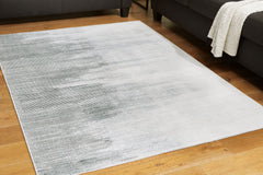 Hoover Furniture Outlet - Ashley Furniture - Milset 8'1" x 10' Washable Rug - 8'1" x 10' Washable Rug / Black/White/Gray - R406251