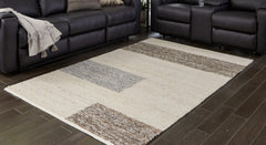 Hoover Furniture Outlet - Ashley Furniture - Barus 5' x 7' Rug - 5' x 7' Rug / Beige/Brown/Gray - R406402