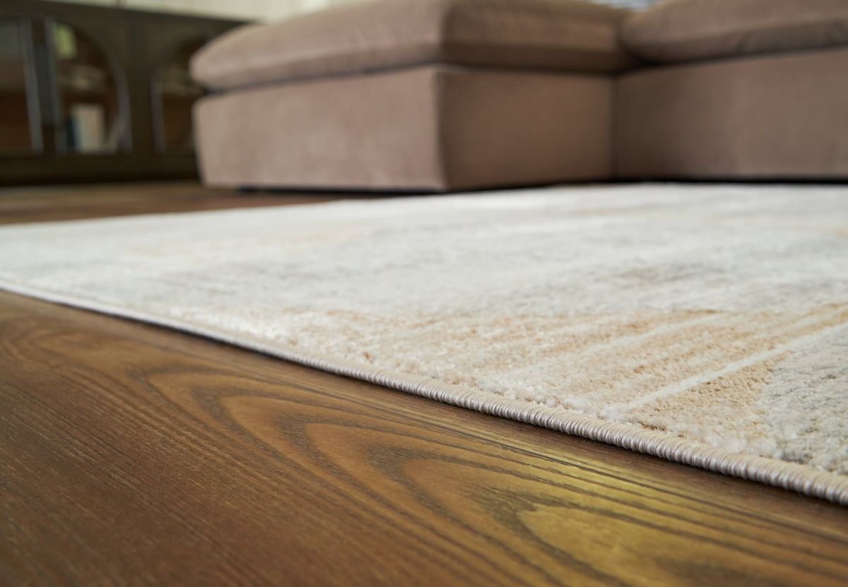 Hoover Furniture Outlet - Ashley Furniture - Truward 8' x 10' Rug - 8' x 10' Rug / Linen/Gray/Caramel - R406471
