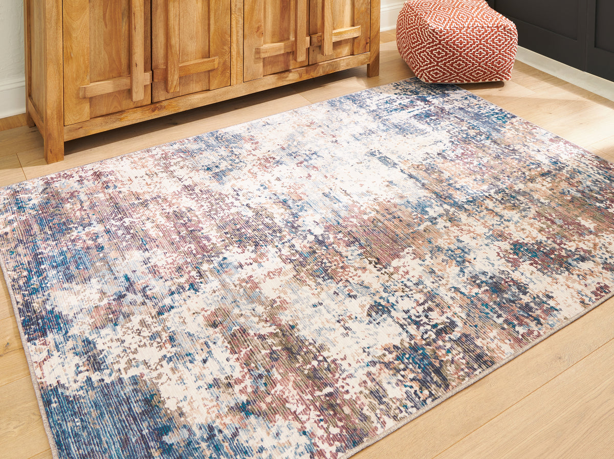 Hoover Furniture Outlet - Ashley Furniture - Willbertal 5'2" x 7' Washable Rug - 5'2" x 7' Washable Rug / Multi - R406652