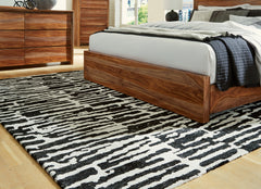 Hoover Furniture Outlet - Ashley Furniture - Bramshaw 8' x 10' Rug - 8' x 10' Rug / Black/Ivory - R406761