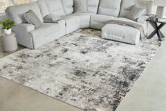 Hoover Furniture Outlet - Ashley Furniture - Langwell 10' x 14' Rug - 10' x 14' Rug / Black/Gray/White - R406780