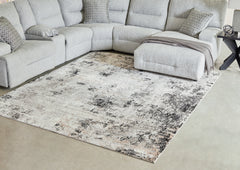 Hoover Furniture Outlet - Ashley Furniture - Langwell 8' x 10' Rug - 8' x 10' Rug / Black/Gray/White - R406781