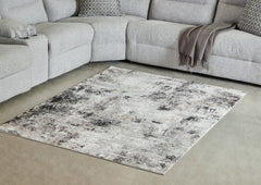 Hoover Furniture Outlet - Ashley Furniture - Langwell 5' x 7' Rug - 5' x 7' Rug / Black/Gray/White - R406782