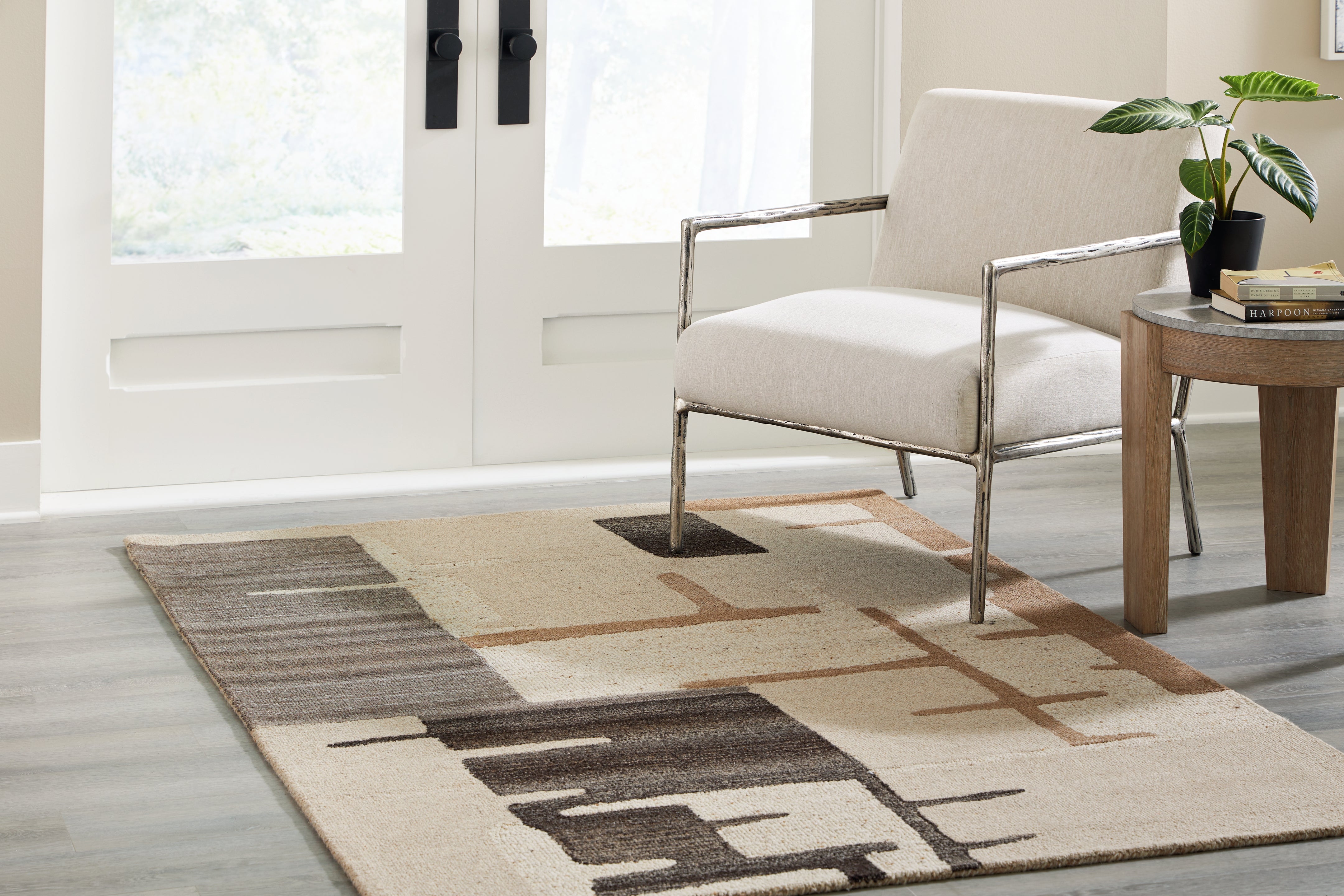 Hoover Furniture Outlet - Ashley Furniture - Kencher 5' x 7' Rug - 5' x 7' Rug / Beige/Brown - R406822