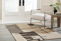 Hoover Furniture Outlet - Ashley Furniture - Kencher 5' x 7' Rug - 5' x 7' Rug / Beige/Brown - R406822