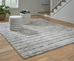 Hoover Furniture Outlet - Ashley Furniture - Laddway 8' x 10' Rug - 8' x 10' Rug / Cream/Green - R406881