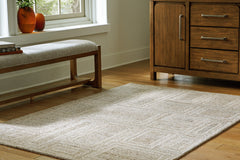Hoover Furniture Outlet - Ashley Furniture - Brickburgh 5' x 7' Rug - 5' x 7' Rug / Gray/Ivory/Honey - R406902