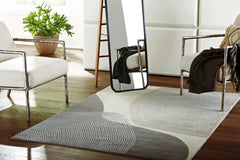 Hoover Furniture Outlet - Ashley Furniture - Winderburg 5' x 7' Rug - 5' x 7' Rug / Gray/Ivory - R406952