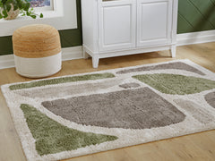 Hoover Furniture Outlet - Ashley Furniture - Anburgh Large Rug - Large Rug / Green/Gray/Ivory - R407351