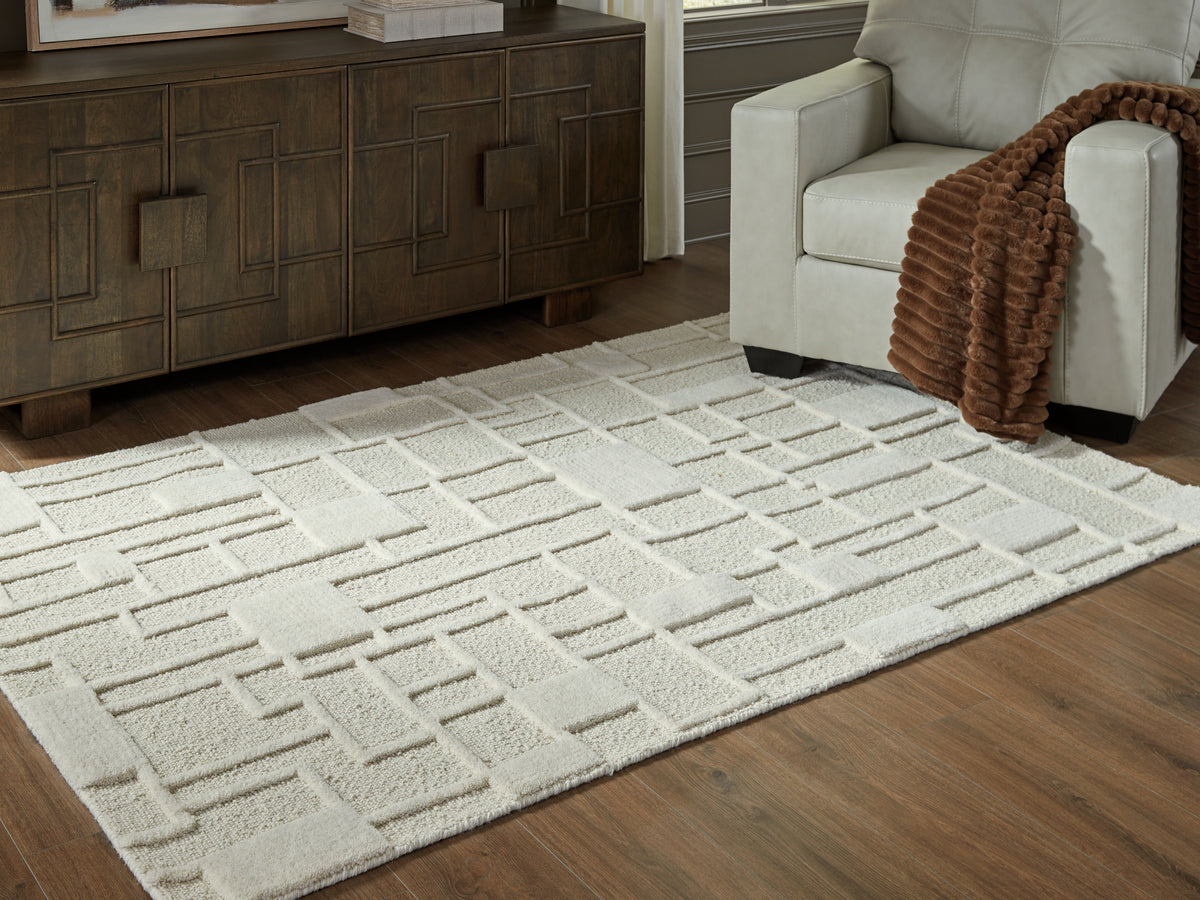 Hoover Furniture Outlet - Ashley Furniture - Empriss 5' x 7' Area Rug - 5' x 7' Area Rug / Ivory - R407622