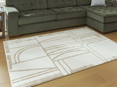 Hoover Furniture Outlet - Ashley Furniture - Farongrove 5'3" x 7' Area Rug - 5'3" x 7' Area Rug / Ivory/Beige - R407672