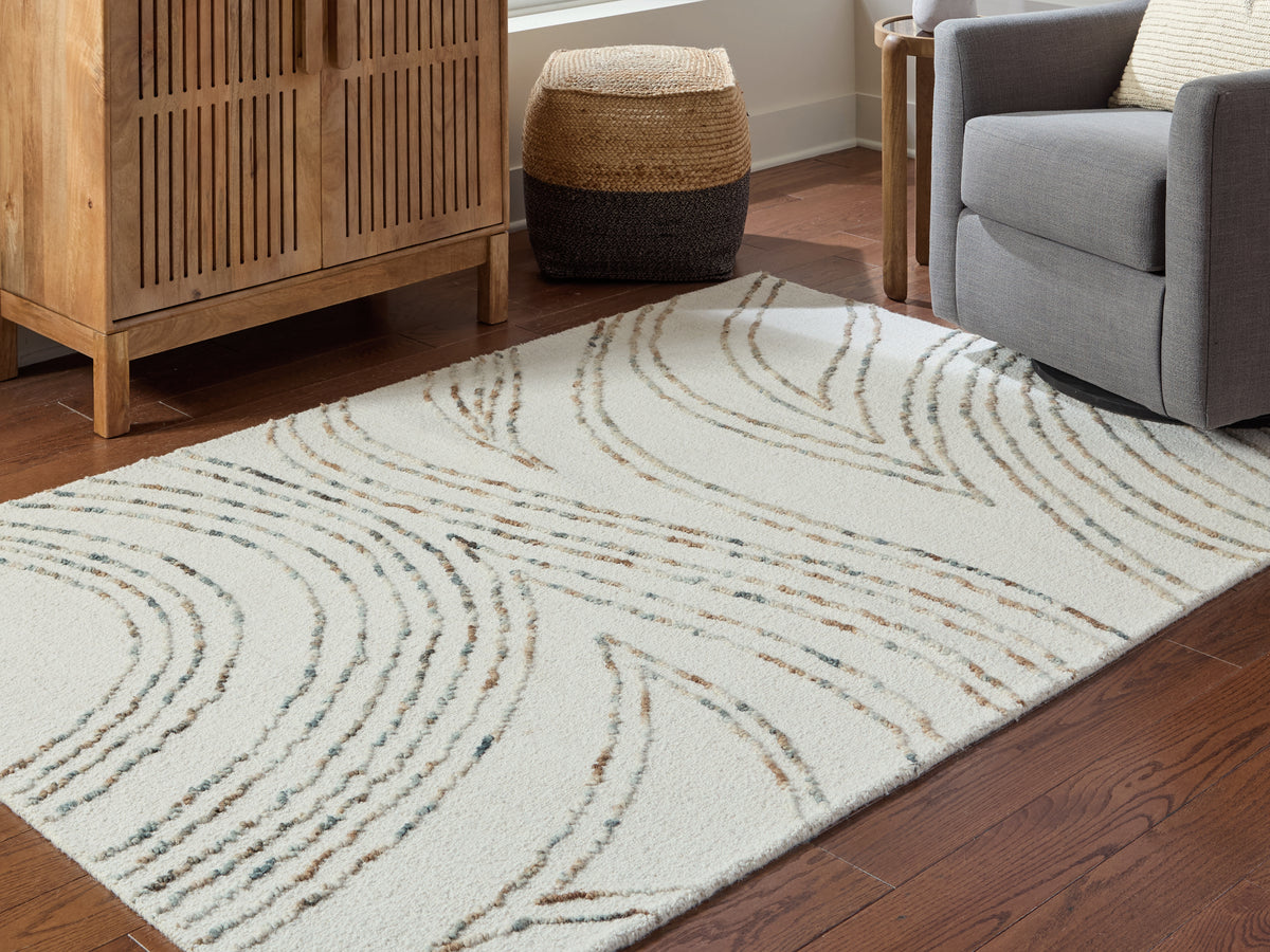 Hoover Furniture Outlet - Ashley Furniture - Deenbury 5' x 7' Area Rug - 5' x 7' Area Rug / Ivory/Green/Brown - R407862