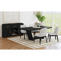 Ridgemont Rectangular Dining Table in Black with Grain
