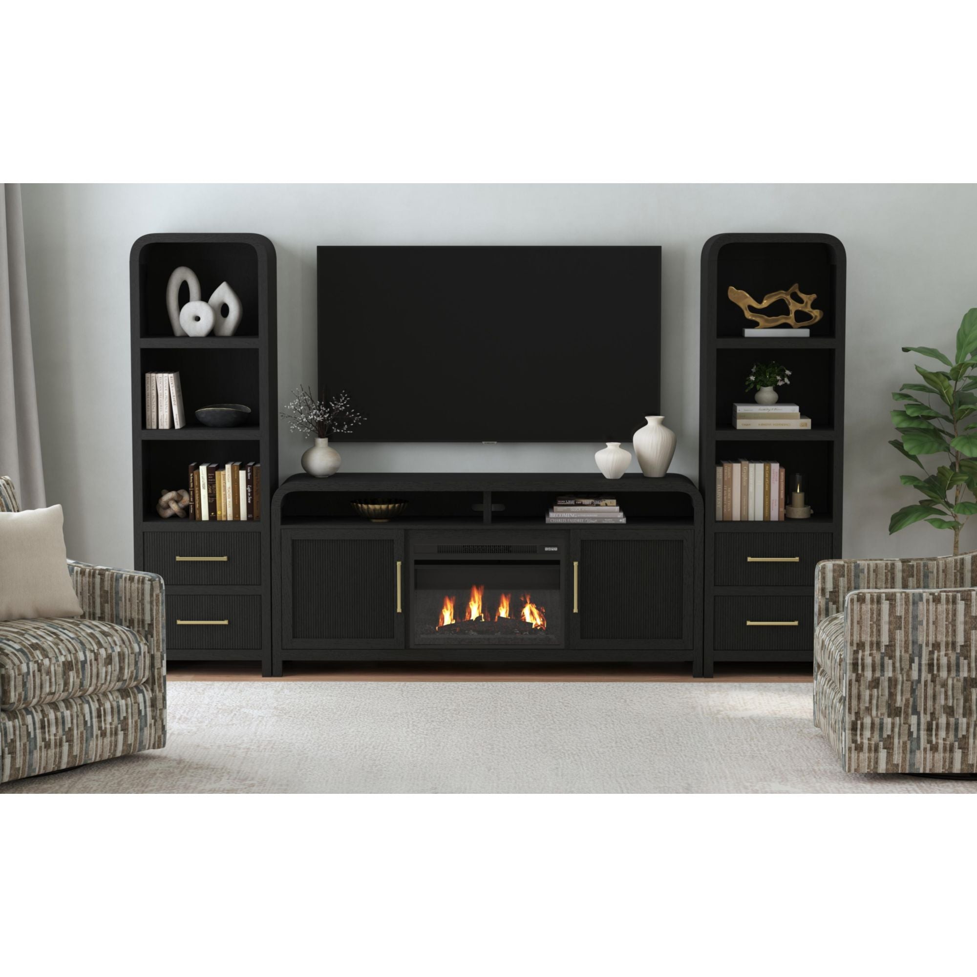 Ridgemont Side Piers in Black with Grain – SKU LA-14440-8W-SP | Elements