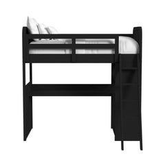 Ridgemont Loft Complete Bunk Bed in Black with Grain
