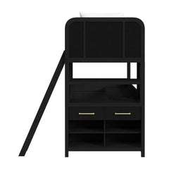 Ridgemont Loft Complete Bunk Bed in Black with Grain