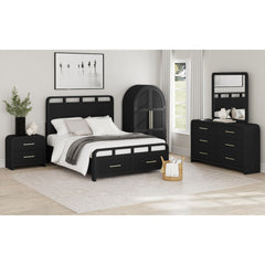 Ridgemont 6-Drawer Dresser in Black with Grain