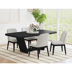 Ridgemont Rectangular Dining Table in Black with Grain