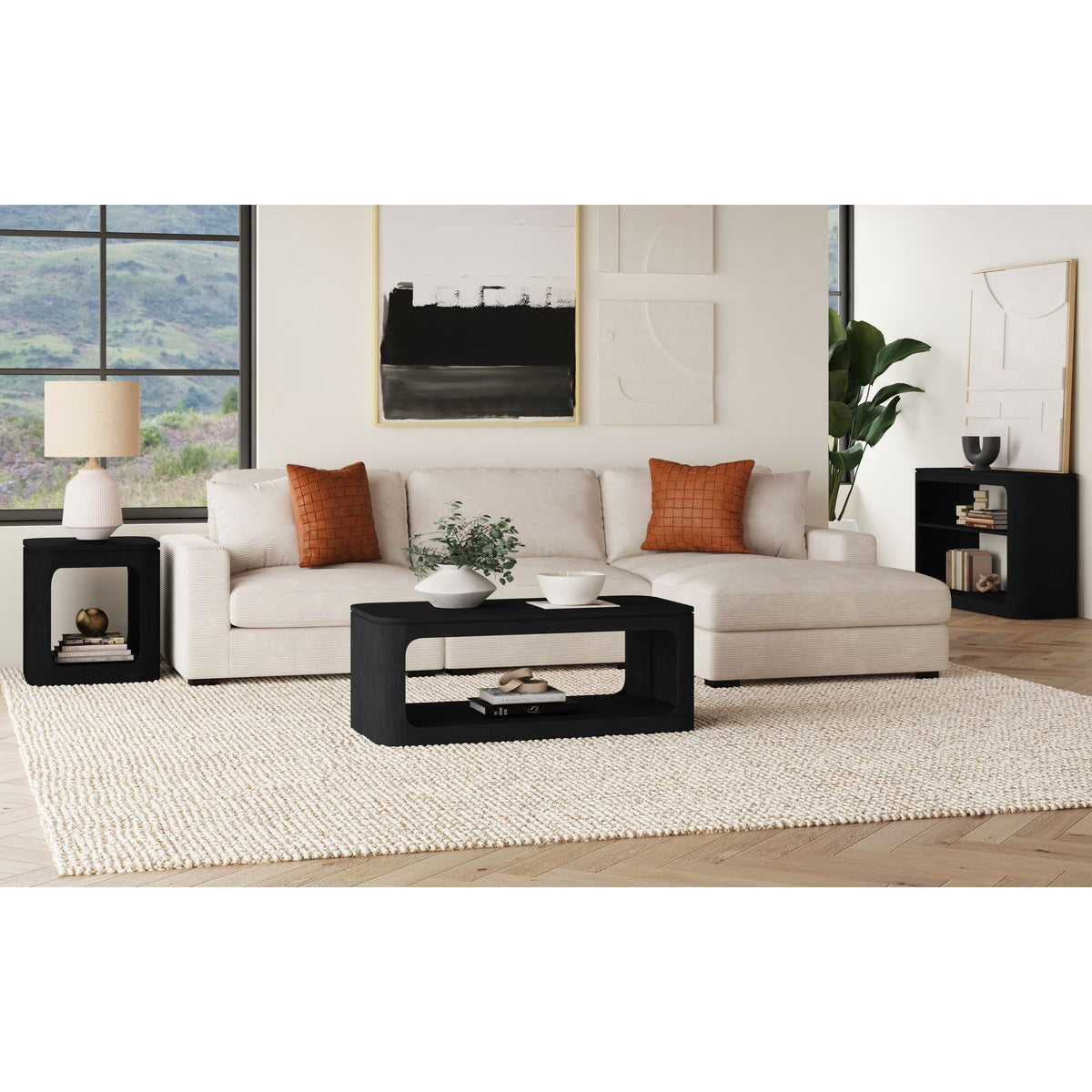 Rosalie Sofa Table in Black – SKU T-16860-8-ST | Elements