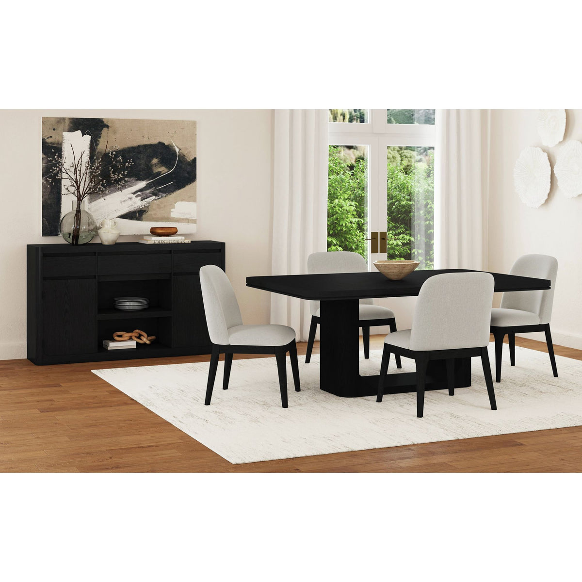 Rosalie 72" Rectangular Dining Table in Black – SKU D-16860-8-DT | Elements