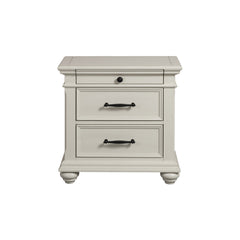 Slater Nightstand w/USB in Antique White