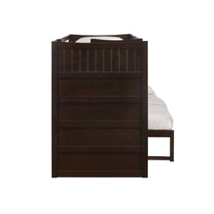 Sami Twin Over Full Step Bunk with Left HB in Espresso