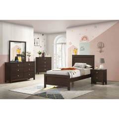 Sami Youth Dresser and Mirror Set in Espresso