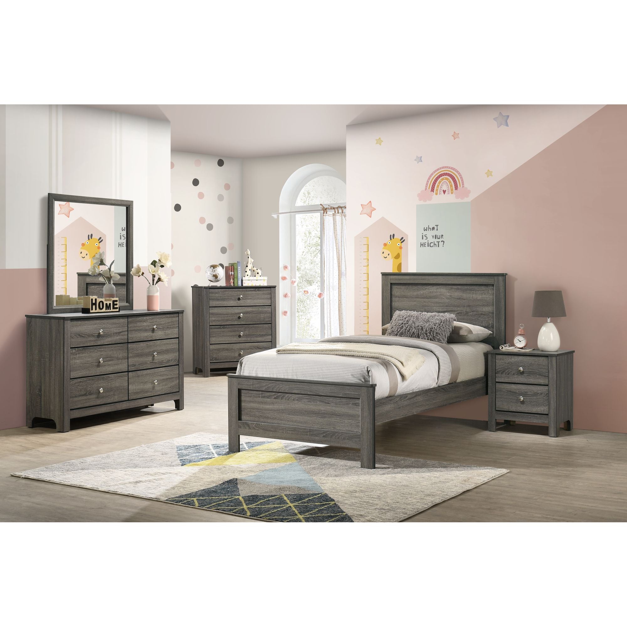 Sami Youth 6-Drawer Dresser in Grey – SKU SM390DR | Elements