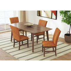 Santa Barbara Dining Side Chair with Orange Fabric in Walnut (2 Per Carton)